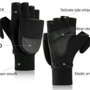 Warm Knitted Wool Mittens Fingerless Gloves Half Finger Outdoor Gloves (Medium)